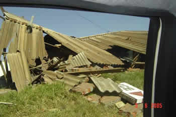 A market stall razed by bulldozers, Mbare