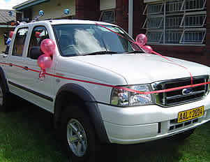 Motorvehicle donated to the (SAHRIT) Community Rights Project by the Swedish Development Agency (SIDA). 