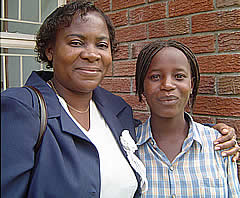 Emma Gweshe from (SAHRIT) and Keziya Chikwati who has benefited from the (SAHRIT) educational assistance.