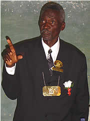 Headman Sihute warns the community on the misuse of the donated motorvehicles.