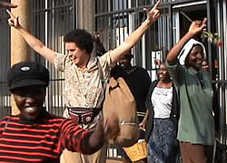 Jenni Williams and members of WOZA leaving Harare magistrates court in October 2004