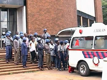 Ambulances were required to transport injured activists to court