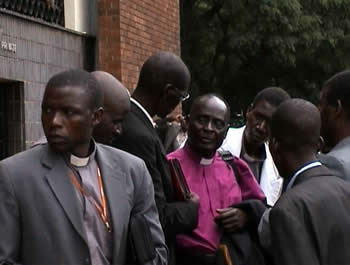 Members of the clergy were also present at the court to give moral support to the activists