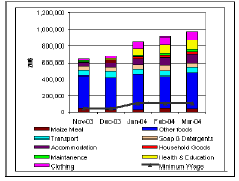 Figure 1. Cost of monthly expenditure basket