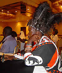 Traditional healer listening attentively