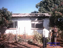 Looking at the burnt house