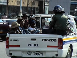 Part of the group being taken to Harare Central by the police