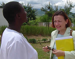 Charity Muchenu from Dzidzai Foundation Trust welcomes Roxanne Dubé, Canadian Ambassador to Zimbabwe
