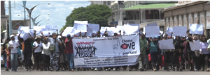 Demonstrators fill Bulawayo's wide streets